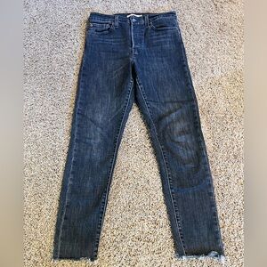 Levis Wedgie Fit Skinny Jeans Raw Hems Size 28 pre owned
